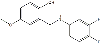 2-{1-[(3,4-difluorophenyl)amino]ethyl}-4-methoxyphenol Struktur