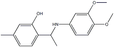 2-{1-[(3,4-dimethoxyphenyl)amino]ethyl}-5-methylphenol Struktur