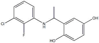 2-{1-[(3-chloro-2-fluorophenyl)amino]ethyl}benzene-1,4-diol Struktur