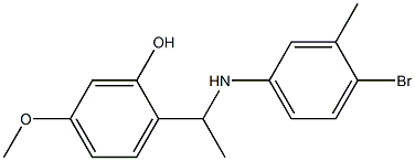 2-{1-[(4-bromo-3-methylphenyl)amino]ethyl}-5-methoxyphenol Struktur