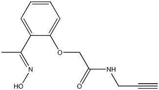 2-{2-[(1E)-N-hydroxyethanimidoyl]phenoxy}-N-prop-2-ynylacetamide Struktur