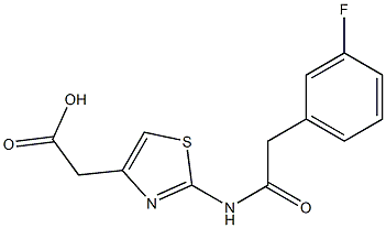 2-{2-[2-(3-fluorophenyl)acetamido]-1,3-thiazol-4-yl}acetic acid Struktur