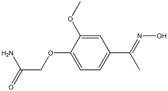 2-{4-[(1E)-N-hydroxyethanimidoyl]-2-methoxyphenoxy}acetamide Struktur