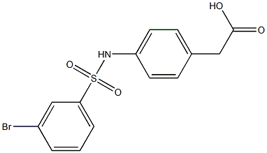 2-{4-[(3-bromobenzene)sulfonamido]phenyl}acetic acid Struktur