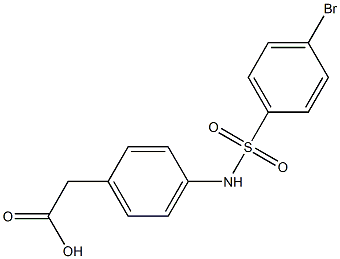 2-{4-[(4-bromobenzene)sulfonamido]phenyl}acetic acid Struktur