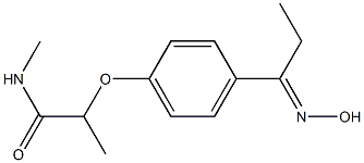 2-{4-[1-(hydroxyimino)propyl]phenoxy}-N-methylpropanamide Struktur