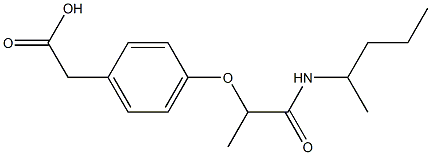 2-{4-[1-(pentan-2-ylcarbamoyl)ethoxy]phenyl}acetic acid Struktur