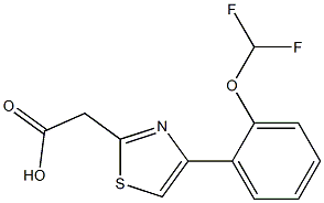 2-{4-[2-(difluoromethoxy)phenyl]-1,3-thiazol-2-yl}acetic acid Struktur