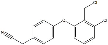 2-{4-[3-chloro-2-(chloromethyl)phenoxy]phenyl}acetonitrile Struktur