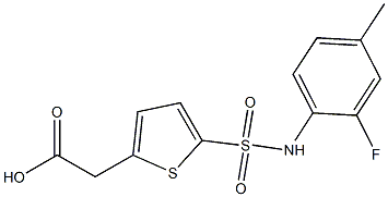 2-{5-[(2-fluoro-4-methylphenyl)sulfamoyl]thiophen-2-yl}acetic acid Struktur