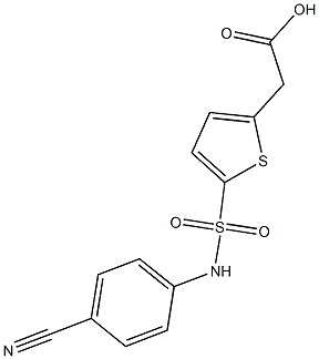 2-{5-[(4-cyanophenyl)sulfamoyl]thiophen-2-yl}acetic acid Struktur