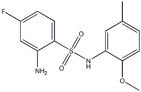 2-amino-4-fluoro-N-(2-methoxy-5-methylphenyl)benzene-1-sulfonamide Struktur