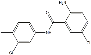 2-amino-5-chloro-N-(3-chloro-4-methylphenyl)benzamide Struktur