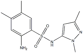 2-amino-N-(1,3-dimethyl-1H-pyrazol-5-yl)-4,5-dimethylbenzene-1-sulfonamide Struktur