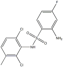 2-amino-N-(2,6-dichloro-3-methylphenyl)-4-fluorobenzene-1-sulfonamide Struktur