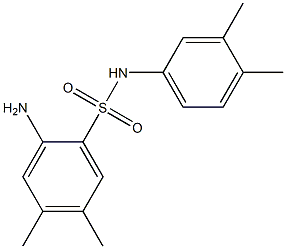 2-amino-N-(3,4-dimethylphenyl)-4,5-dimethylbenzene-1-sulfonamide Struktur