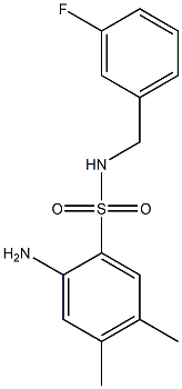 2-amino-N-[(3-fluorophenyl)methyl]-4,5-dimethylbenzene-1-sulfonamide Struktur