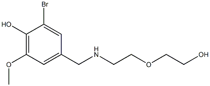 2-bromo-4-({[2-(2-hydroxyethoxy)ethyl]amino}methyl)-6-methoxyphenol Struktur