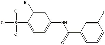 2-bromo-4-[(3-iodobenzene)amido]benzene-1-sulfonyl chloride Struktur