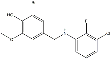 2-bromo-4-{[(3-chloro-2-fluorophenyl)amino]methyl}-6-methoxyphenol Struktur