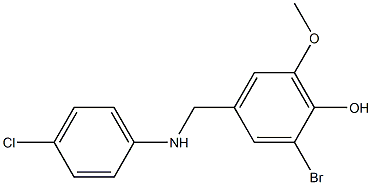 2-bromo-4-{[(4-chlorophenyl)amino]methyl}-6-methoxyphenol Struktur