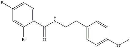 2-bromo-4-fluoro-N-[2-(4-methoxyphenyl)ethyl]benzamide Struktur