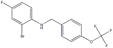 2-bromo-4-fluoro-N-{[4-(trifluoromethoxy)phenyl]methyl}aniline Struktur