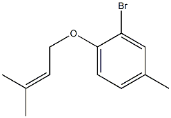 2-bromo-4-methyl-1-[(3-methylbut-2-en-1-yl)oxy]benzene Struktur