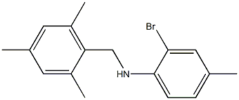 2-bromo-4-methyl-N-[(2,4,6-trimethylphenyl)methyl]aniline Struktur