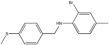 2-bromo-4-methyl-N-{[4-(methylsulfanyl)phenyl]methyl}aniline Struktur