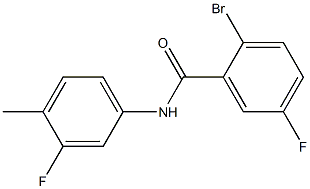 2-bromo-5-fluoro-N-(3-fluoro-4-methylphenyl)benzamide Struktur