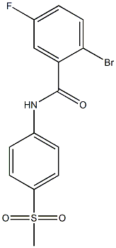 2-bromo-5-fluoro-N-(4-methanesulfonylphenyl)benzamide Struktur