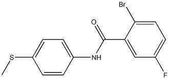 2-bromo-5-fluoro-N-[4-(methylthio)phenyl]benzamide Struktur