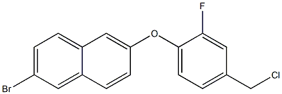 2-bromo-6-[4-(chloromethyl)-2-fluorophenoxy]naphthalene Struktur