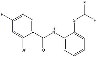 2-bromo-N-{2-[(difluoromethyl)sulfanyl]phenyl}-4-fluorobenzamide Struktur