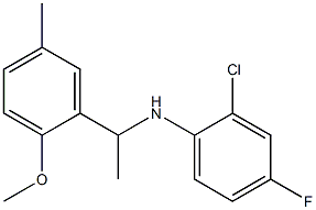 2-chloro-4-fluoro-N-[1-(2-methoxy-5-methylphenyl)ethyl]aniline Struktur