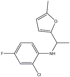 2-chloro-4-fluoro-N-[1-(5-methylfuran-2-yl)ethyl]aniline Struktur