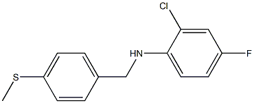 2-chloro-4-fluoro-N-{[4-(methylsulfanyl)phenyl]methyl}aniline Struktur