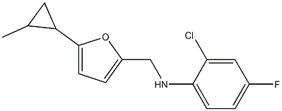 2-chloro-4-fluoro-N-{[5-(2-methylcyclopropyl)furan-2-yl]methyl}aniline Struktur