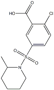 2-chloro-5-[(2-methylpiperidine-1-)sulfonyl]benzoic acid Struktur