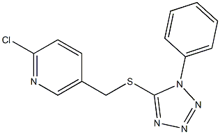 2-chloro-5-{[(1-phenyl-1H-1,2,3,4-tetrazol-5-yl)sulfanyl]methyl}pyridine Struktur