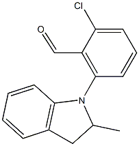 2-chloro-6-(2-methyl-2,3-dihydro-1H-indol-1-yl)benzaldehyde Struktur