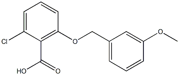 2-chloro-6-[(3-methoxyphenyl)methoxy]benzoic acid Struktur