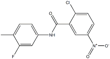 2-chloro-N-(3-fluoro-4-methylphenyl)-5-nitrobenzamide Struktur