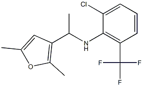 2-chloro-N-[1-(2,5-dimethylfuran-3-yl)ethyl]-6-(trifluoromethyl)aniline Struktur