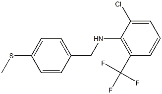 2-chloro-N-{[4-(methylsulfanyl)phenyl]methyl}-6-(trifluoromethyl)aniline Struktur