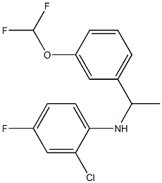 2-chloro-N-{1-[3-(difluoromethoxy)phenyl]ethyl}-4-fluoroaniline Struktur