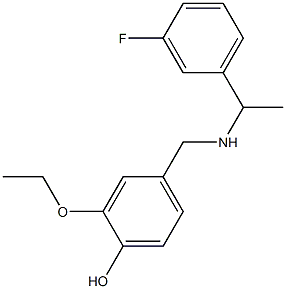 2-ethoxy-4-({[1-(3-fluorophenyl)ethyl]amino}methyl)phenol Struktur