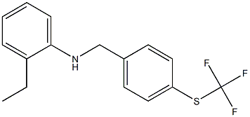 2-ethyl-N-({4-[(trifluoromethyl)sulfanyl]phenyl}methyl)aniline Struktur