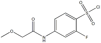 2-fluoro-4-(2-methoxyacetamido)benzene-1-sulfonyl chloride Struktur